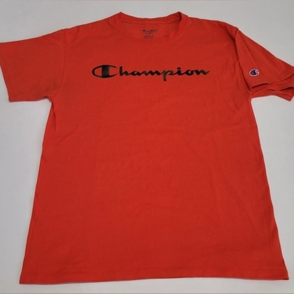 Champion logo with camouflage graphic crew neck mens t shirt